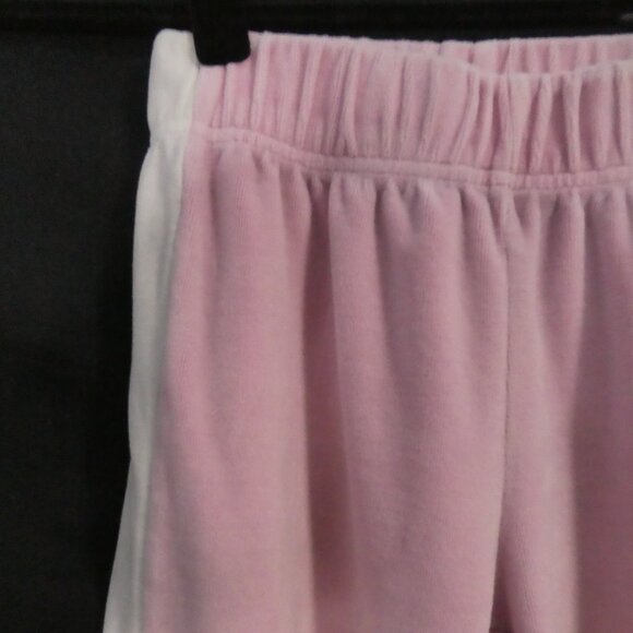 BONGO | medium | Pink Velour Sweatpants | Side White Stripes | 4 Grey Star Back - Picture 3 of 16